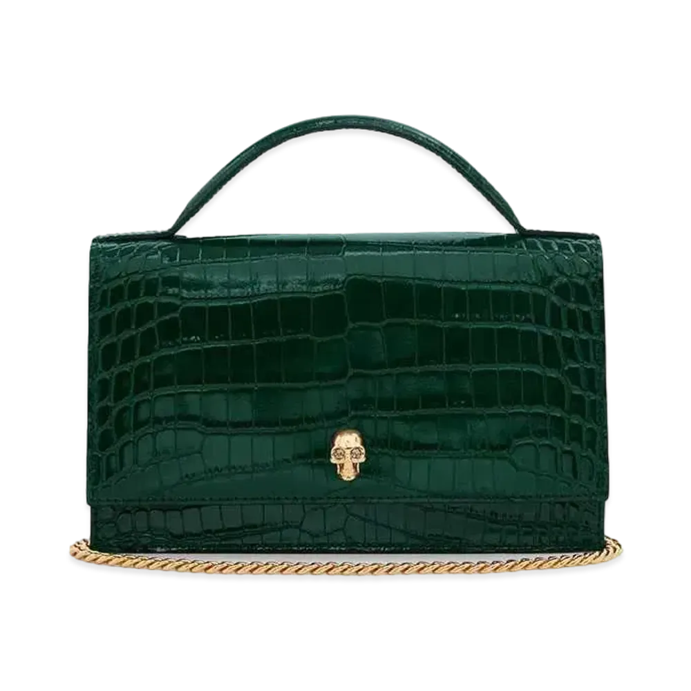 Alexander McQUEEN Top Handle Skull Bag "Emerald"