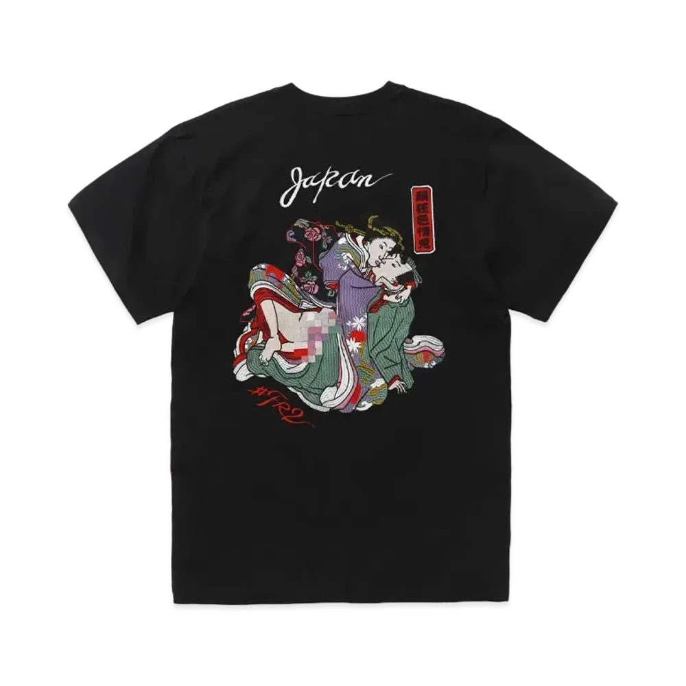 FR2 Embroidery Shunga T-shirt "Black"