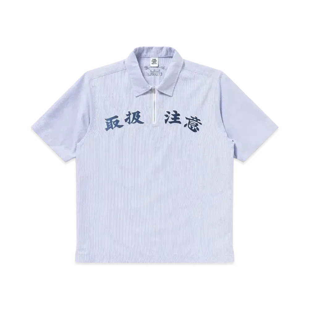 Black Eye Patch Hwc Striped Half Zip S/S Work Shirt "White/Blue"