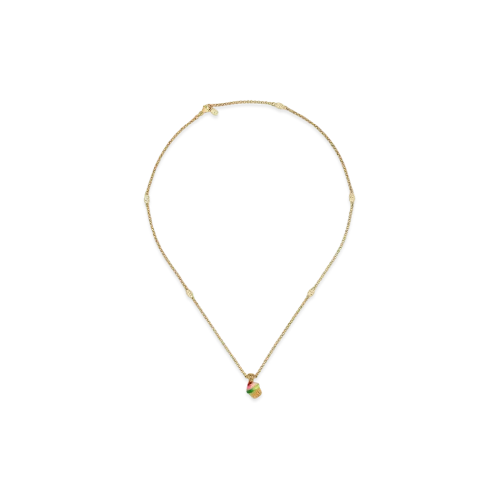 GUCCI Interlocking G Cupcake Charm Necklace