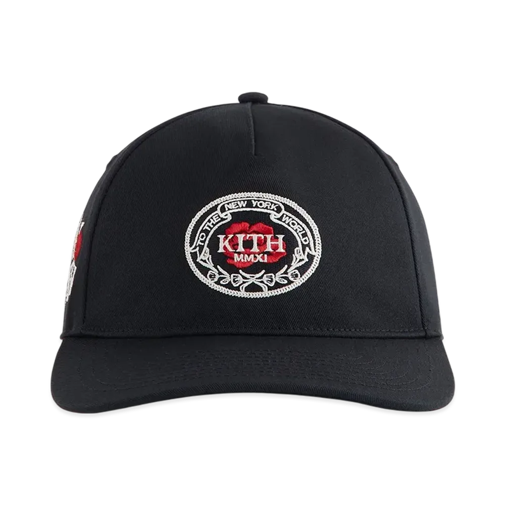 Kith Twill Bay Low Pinch Crown Snapback "Black"