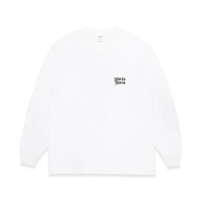 WACKO MARIA Washed Heavy Weight Long Sleeve T-Shirt "White"