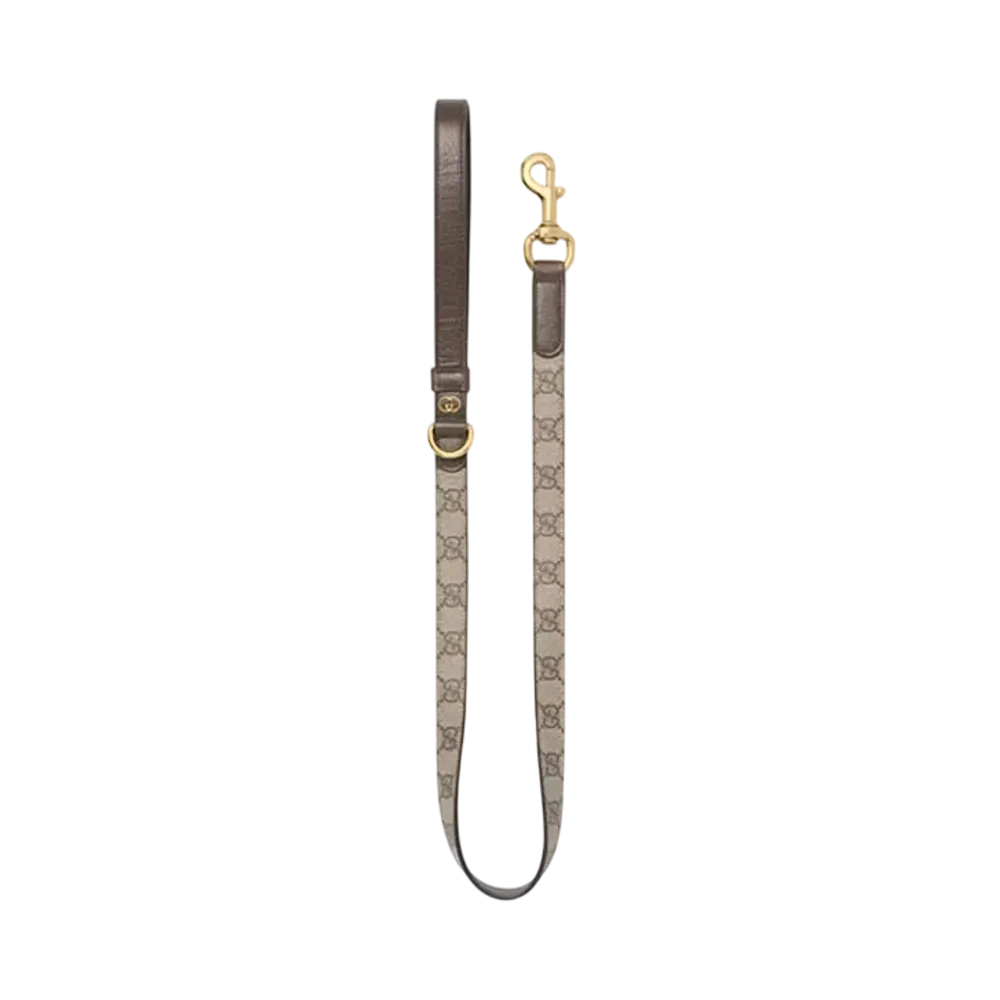 GUCCI Small/Medium Pet Leash "Beige/Ebony"