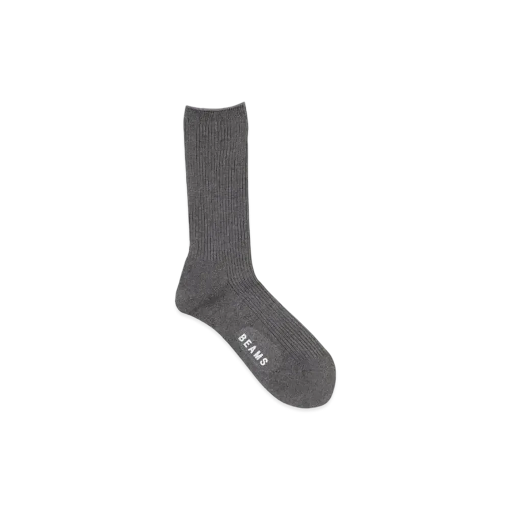BEAMS Ribbed Pile Socks "DarkGray"