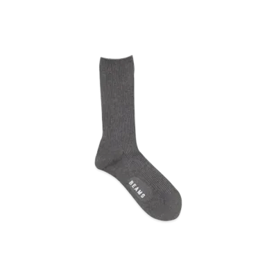 BEAMS Ribbed Pile Socks "DarkGray"
