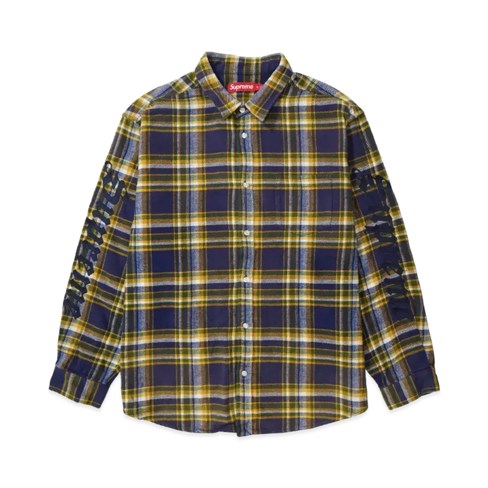 Supreme Old English Plaid Flannel Shirt "Navy"