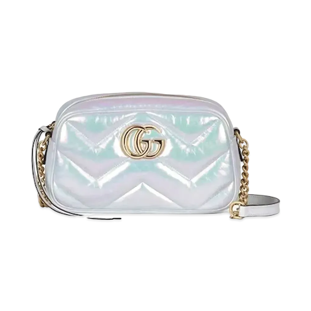 GUCCI GG Marmont Small Shoulder Bag "Blue Iridescent"