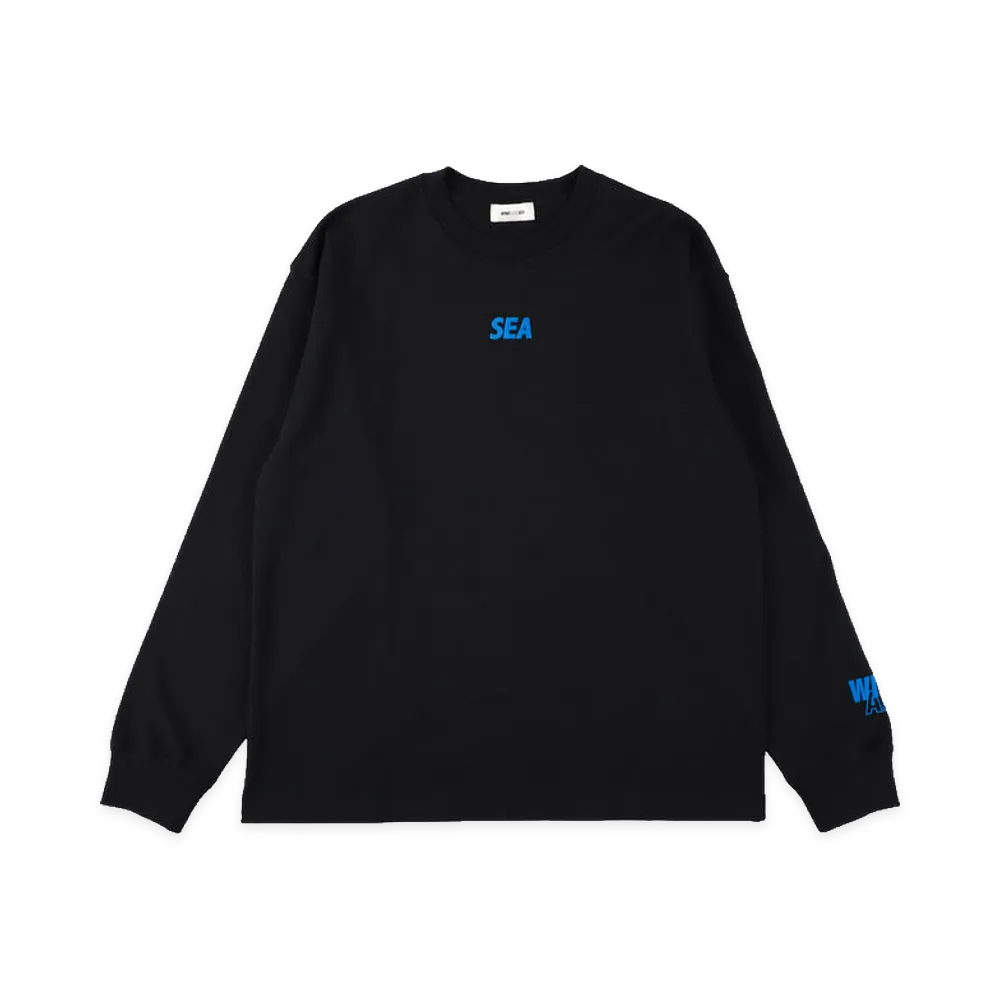 WIND AND SEA Small OG Sea Flocky L/S Tee(Online) "Black"