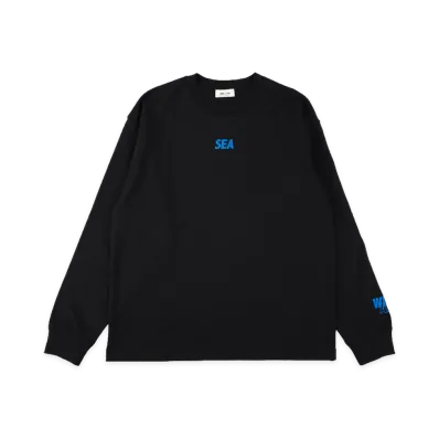 WIND AND SEA Small OG Sea Flocky L/S Tee(Online) "Black"