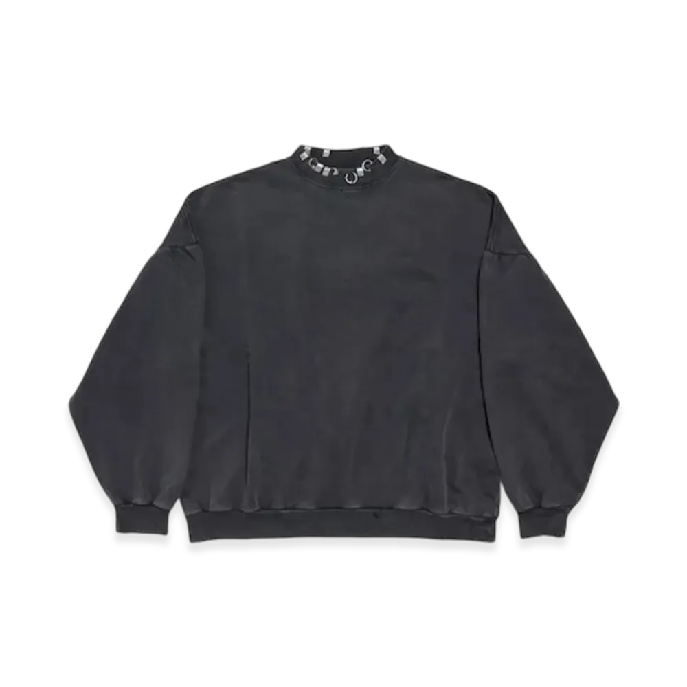 BALENCIAGA Pierced Round Oversized Sweatshirt "Black"