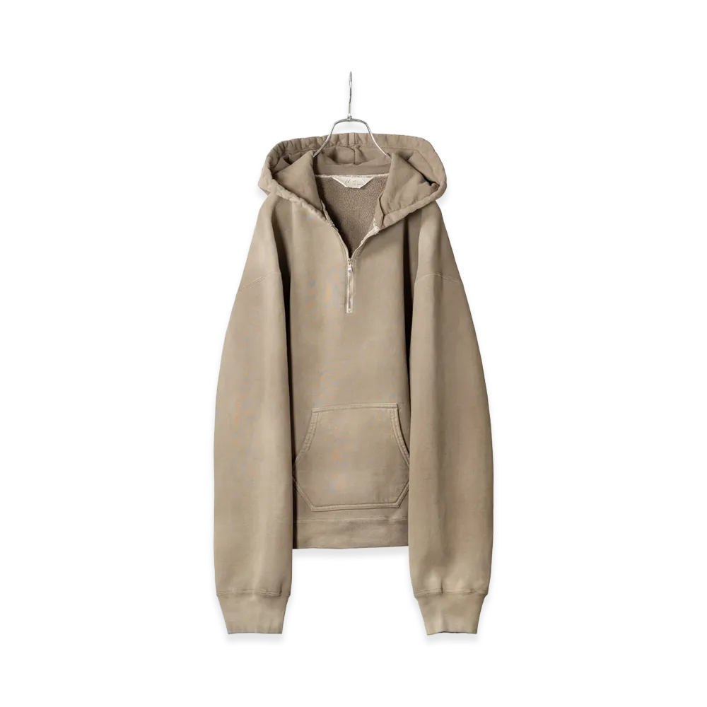 ANCELLM Fleece-Lined Sweat Hoodie "P.Beige"
