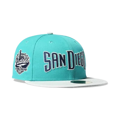 NEW ERA x HOME GAME San Diego Padres 59Fifty CO EST 1969 Title "Wave/Snow Gray"