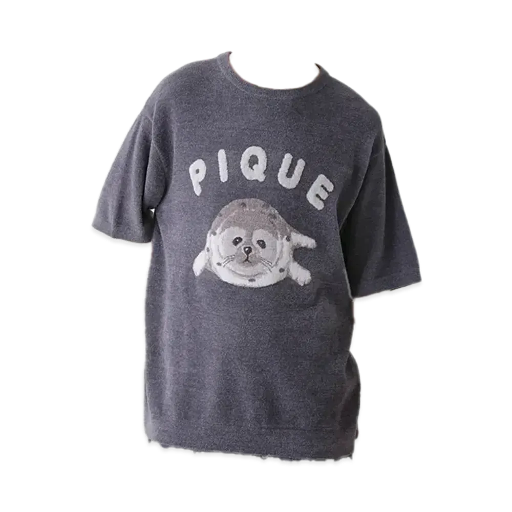 GELATO PIQUE Homme Seal Jacquard Pullover & Shorts Set "Navy"