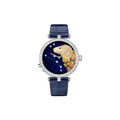 Van Cleef & Arpels Lady Arpels Zodiaque Lumineux Arietis Aries watch "18K White gold/Sapphire/Spessartite garnet/Diamond"