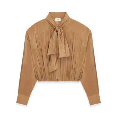 Saint Laurent Women's Lavallière Blouse "Brown"