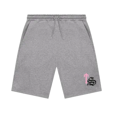 TRAPSTAR TS Script Print Shorts Set "White/Grey"