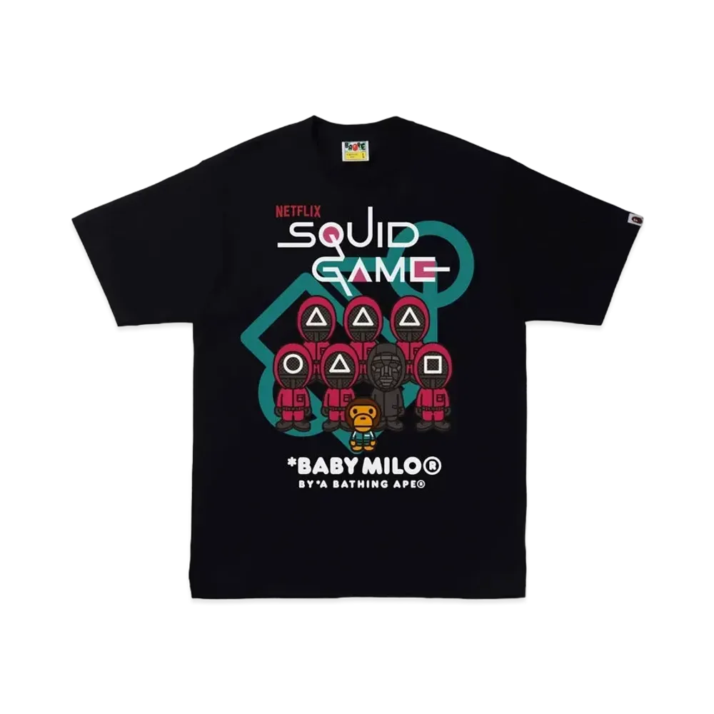 A BATHING APE X SQUID GAME BABY MILO TEE "Black"