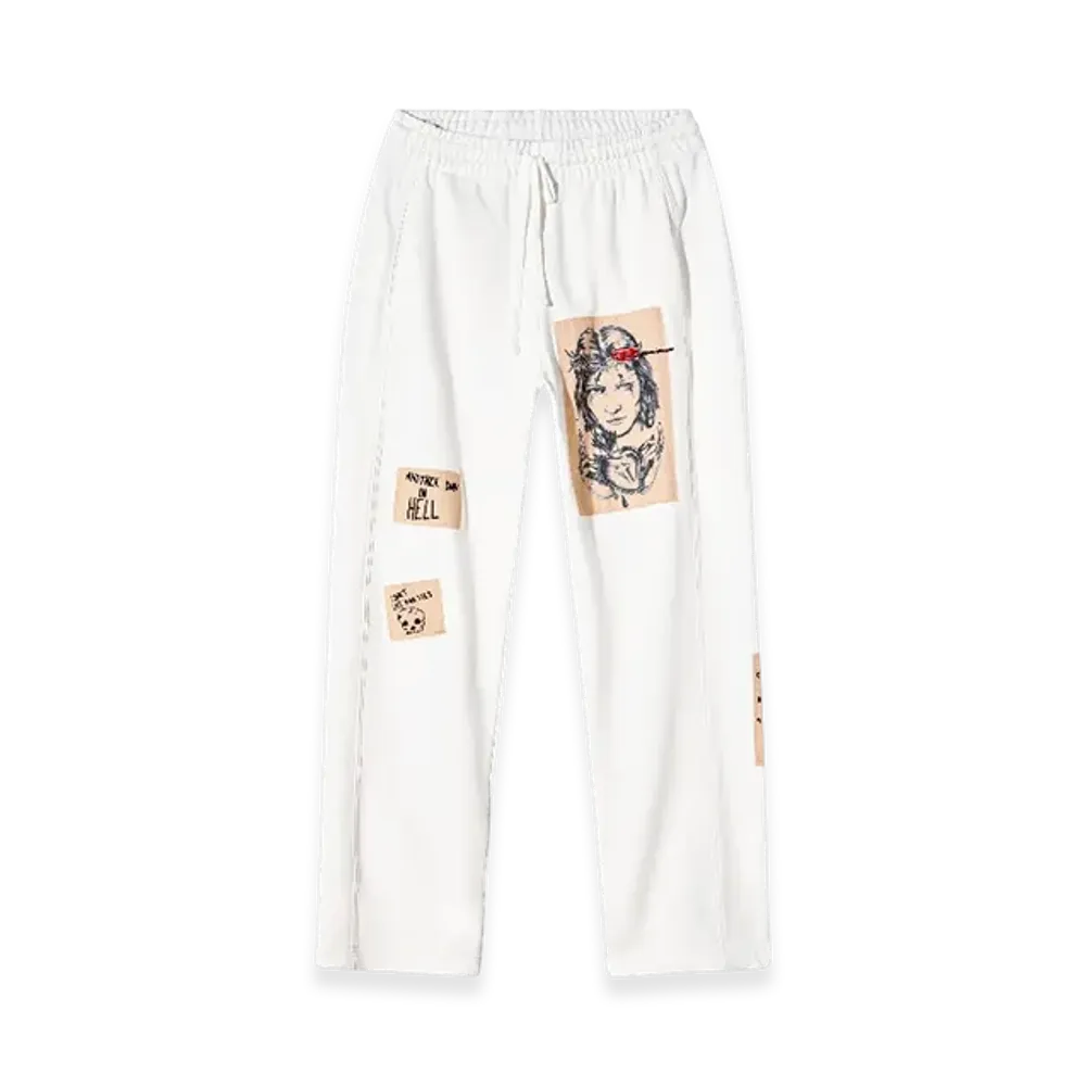 Diesel P-Martyans-Dd Track Pants With Tattoo Patches "White"