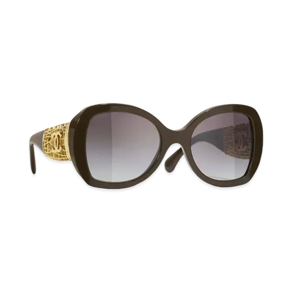 CHANEL Butterfly Sunglasses Acetate & Metal "Dark Taupe"
