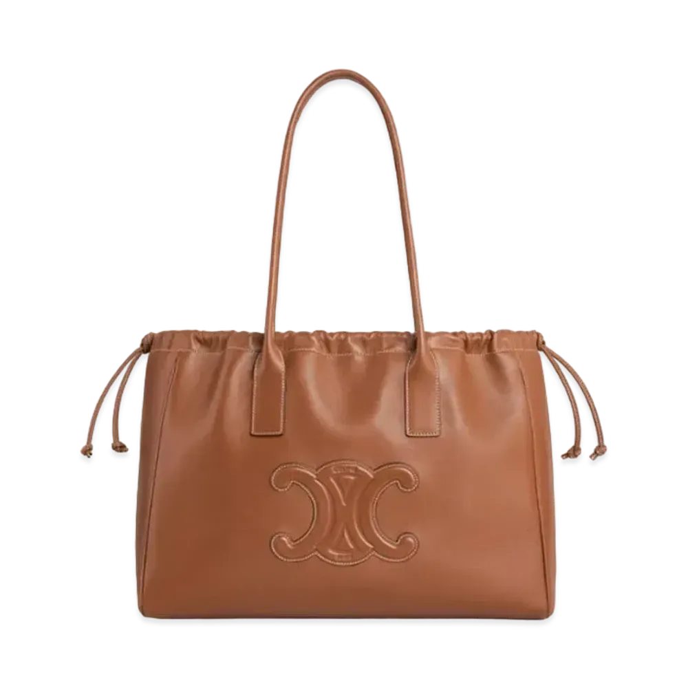 CELINE Cabas Drawstring Cuir Triomphe In Smooth Calfskin "Tan"
