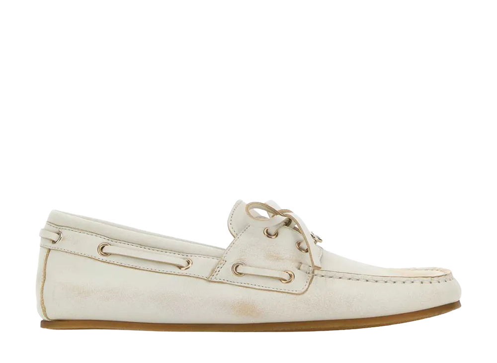 GUCCI Women's Camel Leather Loafers "White"