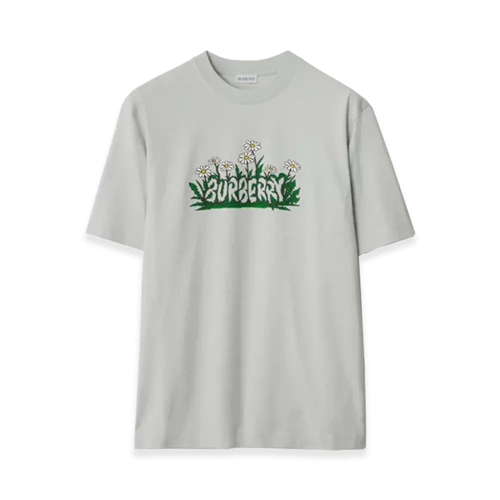 Burberry Daisy Logo Cotton T-Shirt "Blue Grey"
