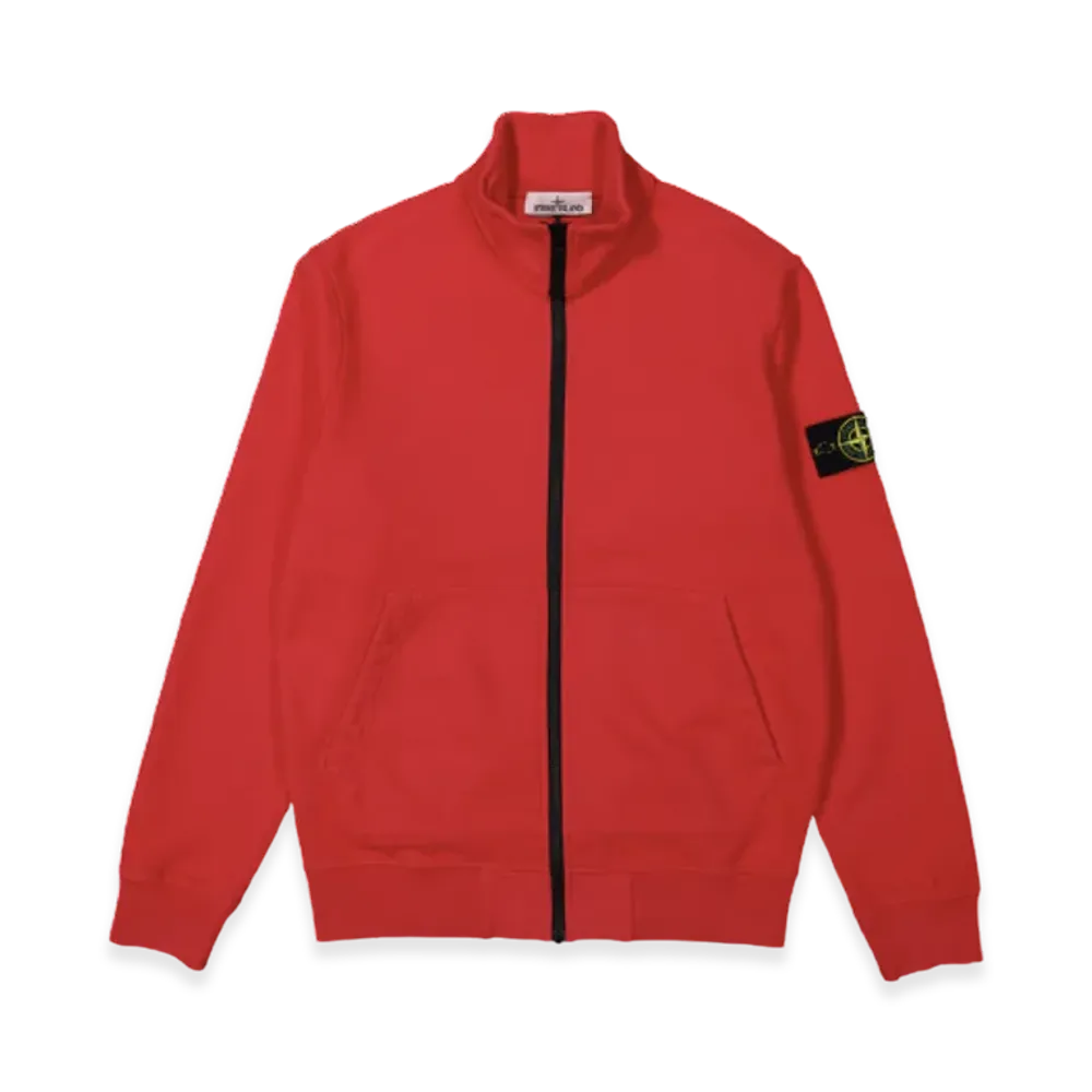 Stone Island 64320 Cotton Fleece Garment Dyed Full Zip Sweatshirt - 22FW "Red"
