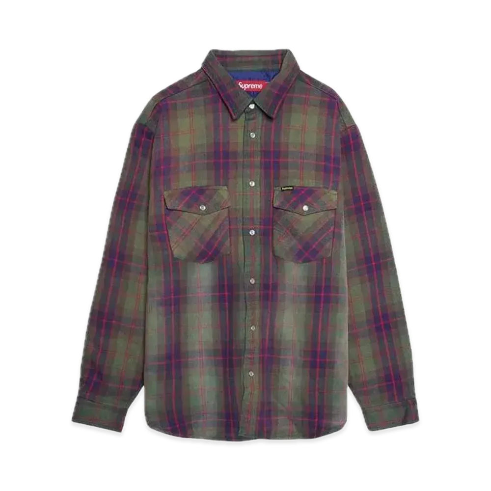 Supreme Quilted Flannel Snap Shirt "Green"