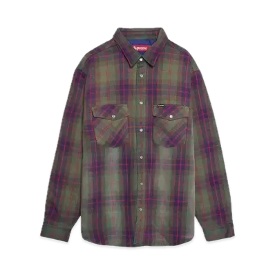 Supreme Quilted Flannel Snap Shirt "Green"