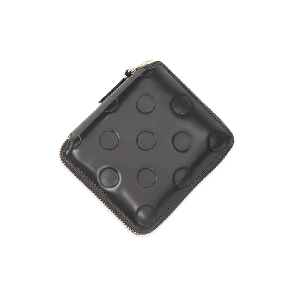 COMME des GARCONS Wallet Polka Dot Embossed Bifold Wallet with Coin Purse "Black"