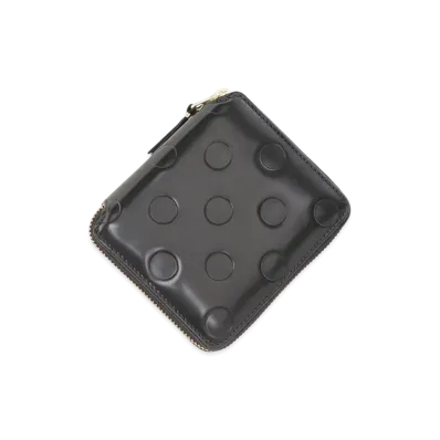 COMME des GARCONS Wallet Polka Dot Embossed Bifold Wallet with Coin Purse "Black"