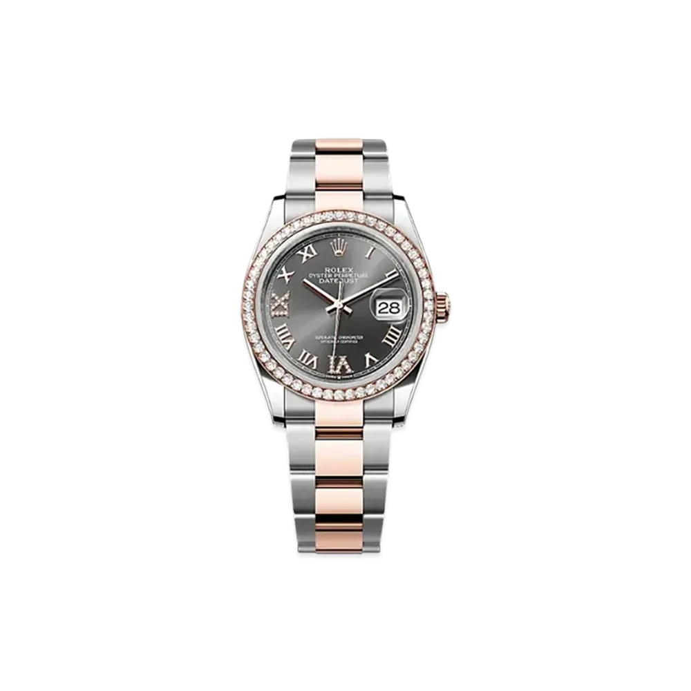 ROLEX Datejust 36mm Oystersteel & Everose Gold Diamond 126281RBR "Slate"