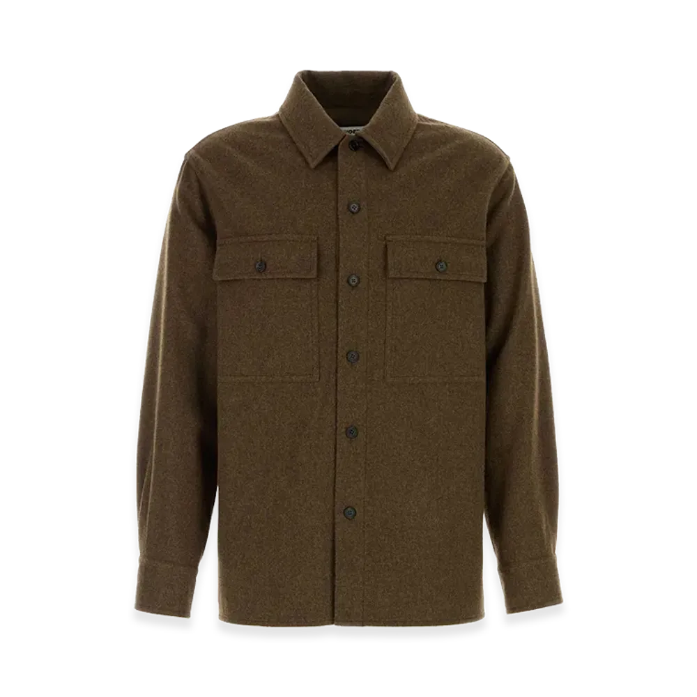 Jil Sander Wool Shirt "Teak/Khaki"
