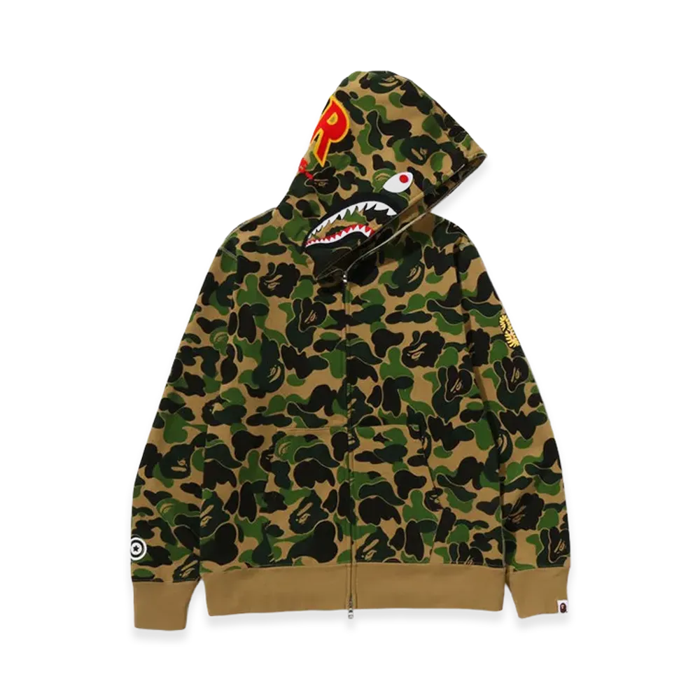 A BATHING APE ABC Camo 2nd Shark Full Zip Hoodie "Green"