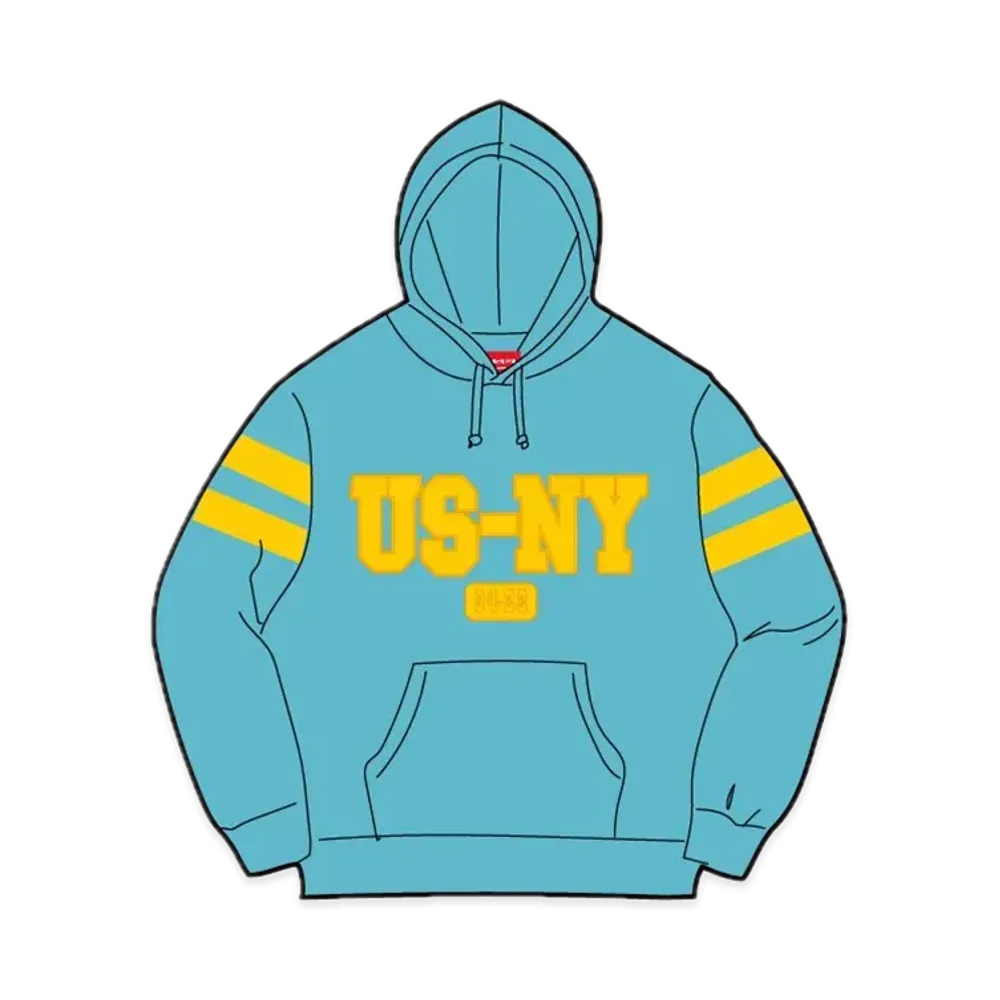 Supreme US-NY Hooded Sweatshirt "Light Aqua"