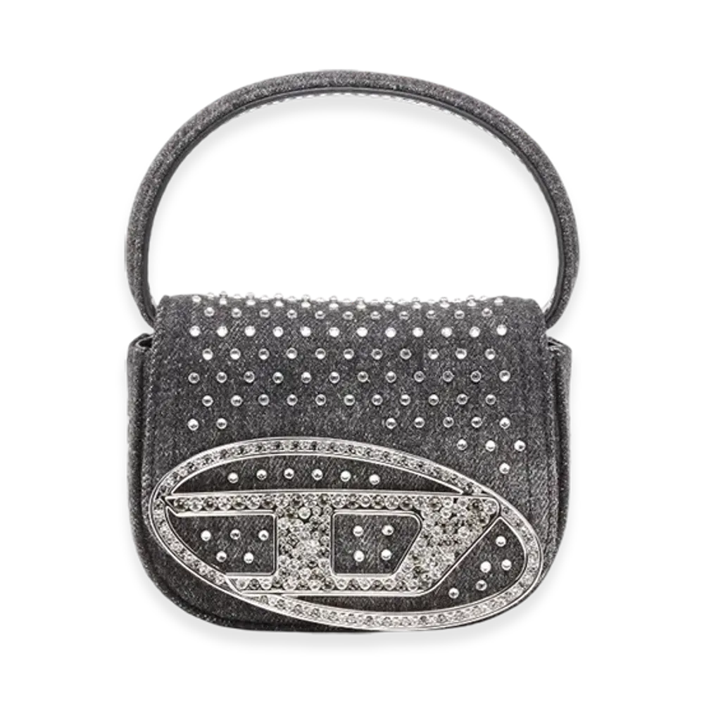 Diesel 1Dr XS 1Dr XS-Iconic Mini Bag In Denim And Crystals "Black"