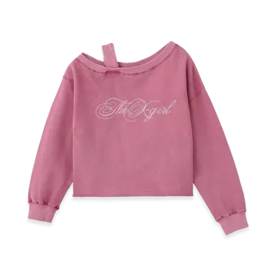 X-Girl Women's Faded Layered Shoulder Sweat Top "Pink"
