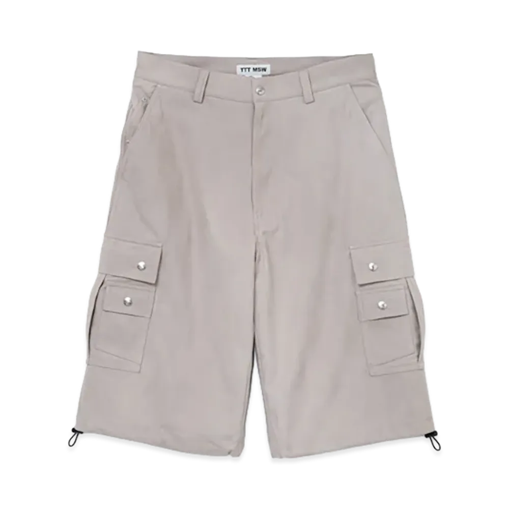 TTTMSW Suede military cargo half pants "Light Grey"