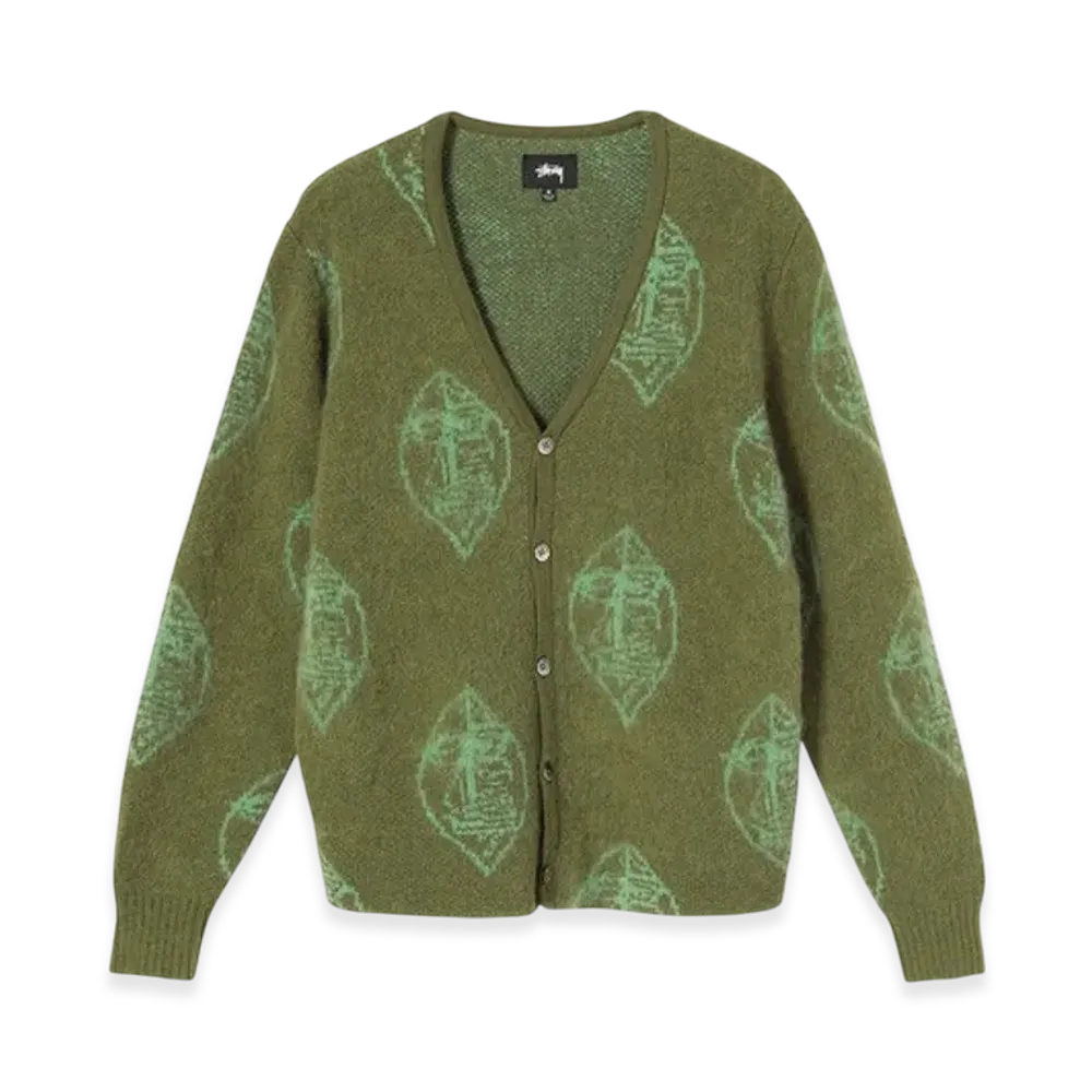 Stussy Mohair Mask Cardigan "Green"