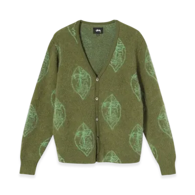 Stussy Mohair Mask Cardigan "Green"