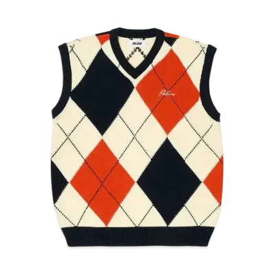 PALACE Argyle Knit Vest "Navy/Orange"