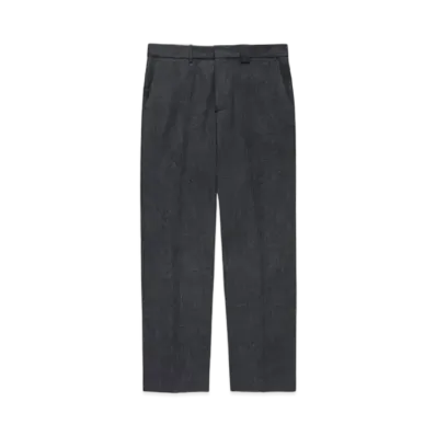 JJJJound Wool Trousers Wide "Charcoal Herringbone"