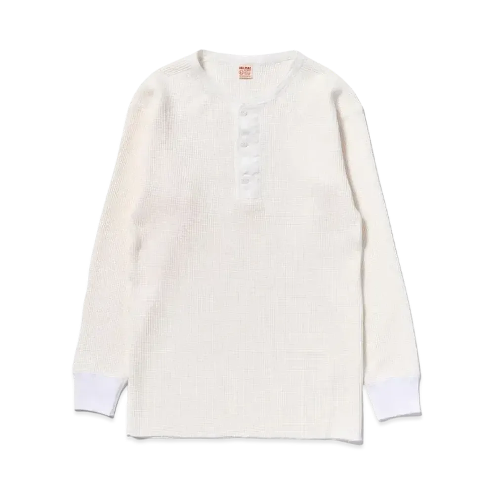 THE REAL McCOY'S Waffle Thermal Henley Undershirt L/S "White"