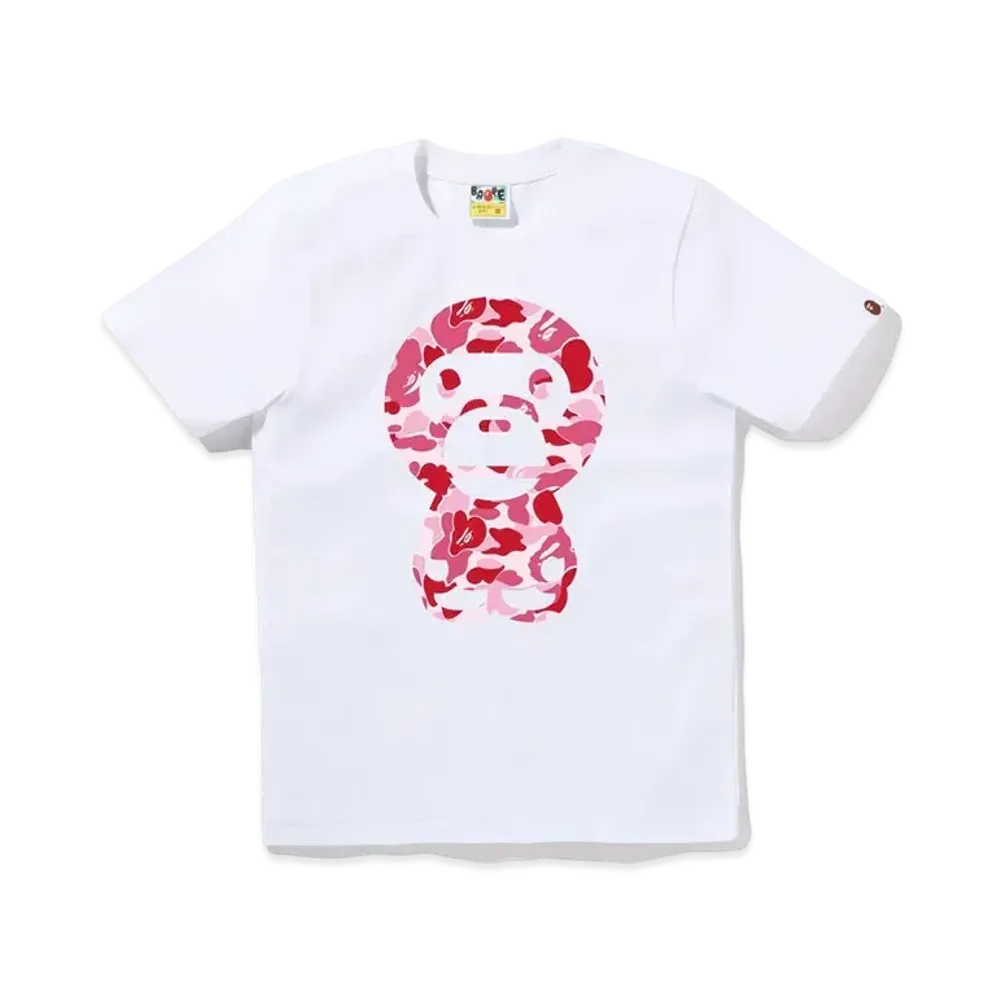 A BATHING APE ABC Camo Big Baby Milo Tee "White/Pink"