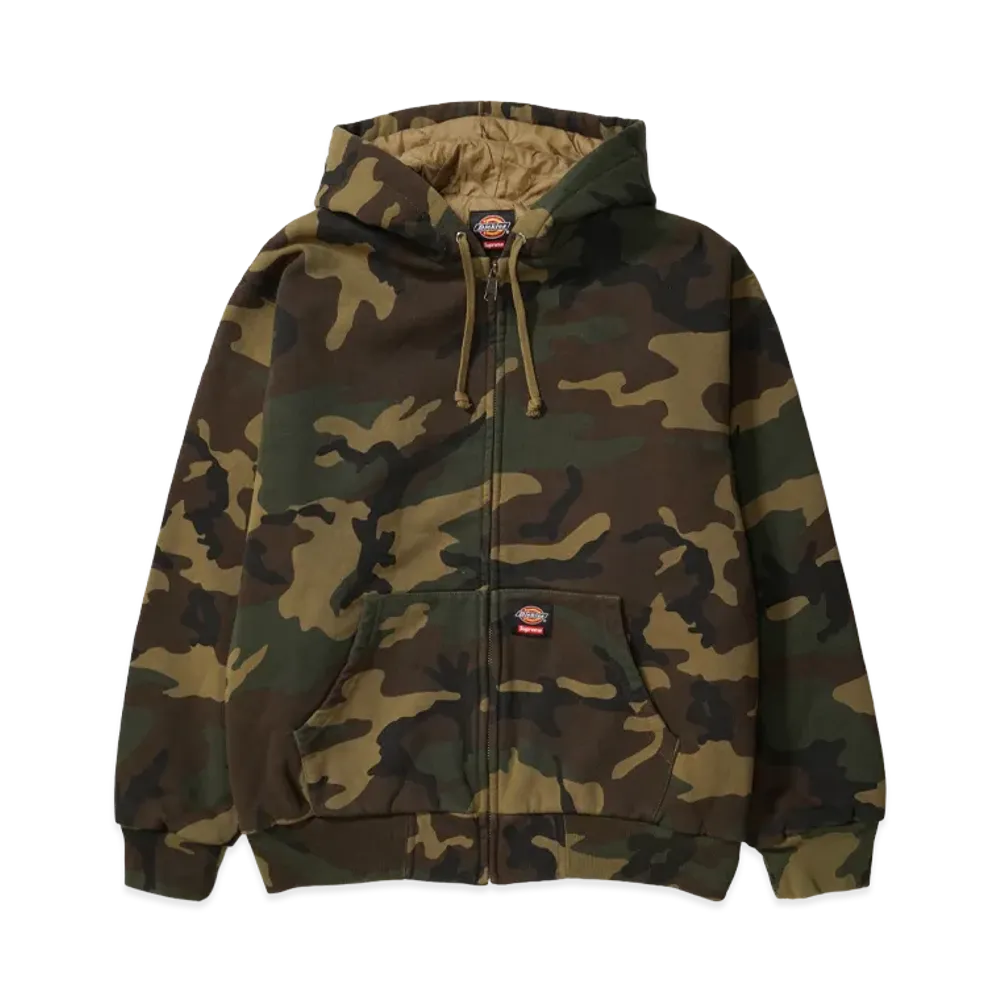 Supreme x Dickies Quilted Lined Zip Up Hooded Sweatshirt "Woodland Camo"