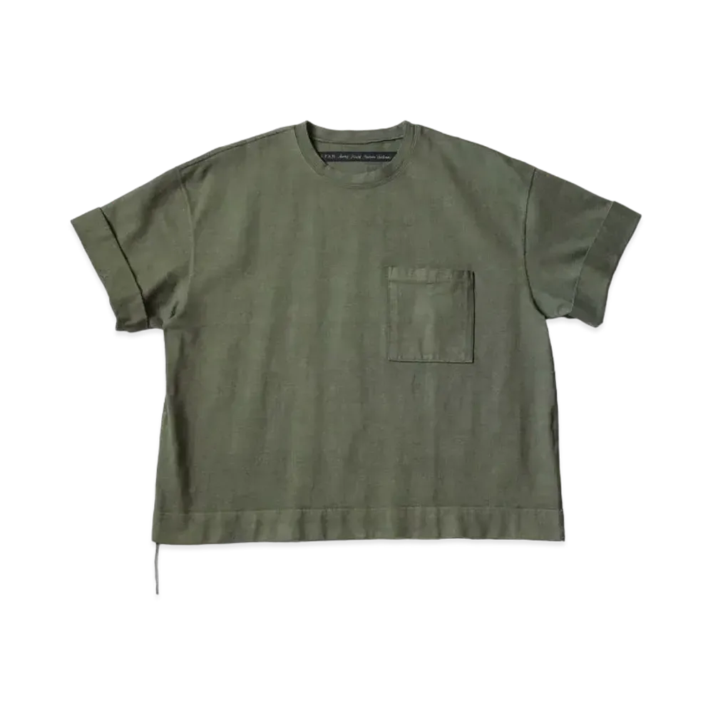 KAPITAL 16 Degree Reduction India Army Beach Pack Tee "Khaki"
