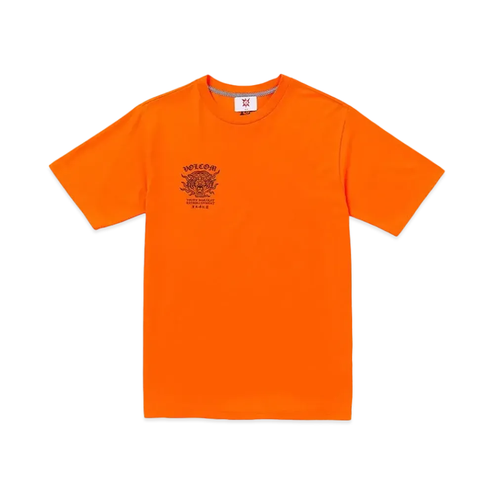 VOLCOM TOKYO TRUE FEATURED ARTIST YUSUKE TIGER SHORT SLEEVE T-SHIRT "ORANGE"