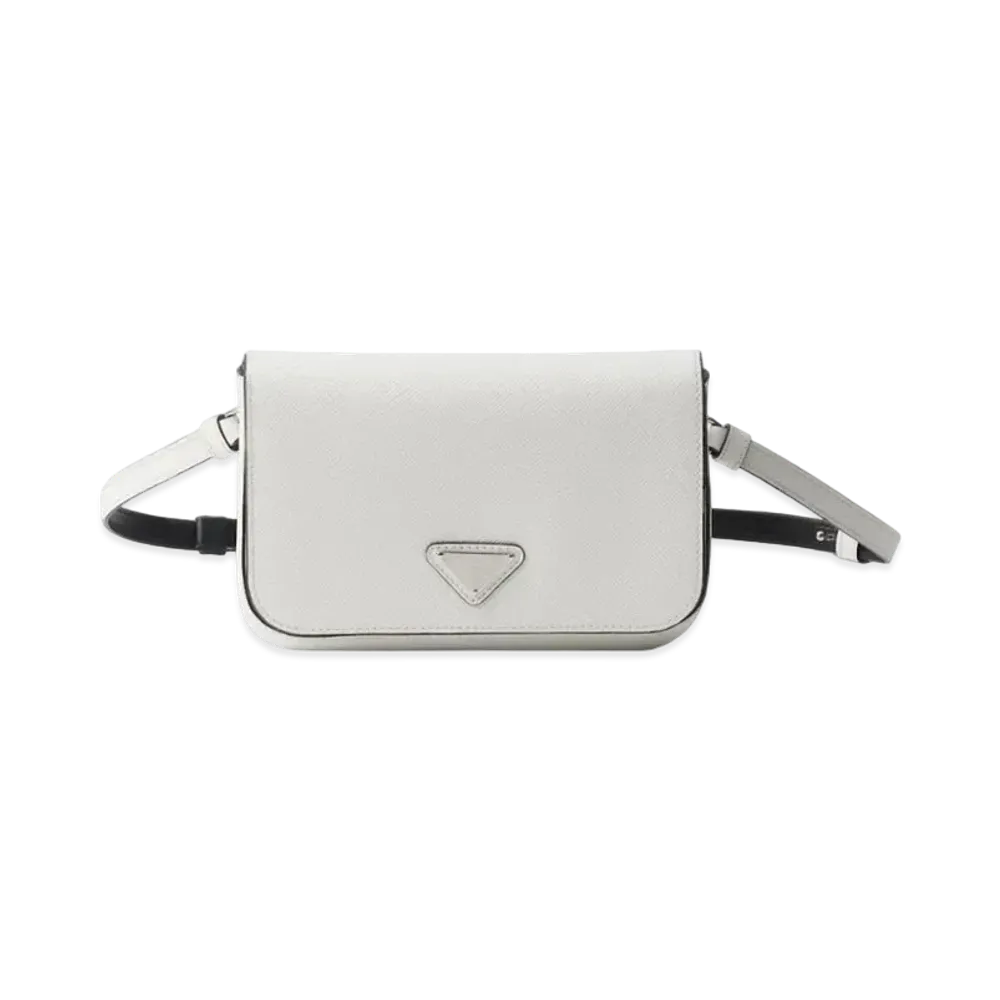 PRADA Saffiano Leather Shoulder Bag "White"
