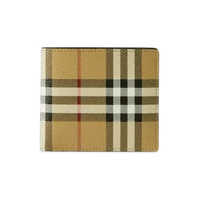 Burberry Check Bifold Coin Wallet "Archive Beige"