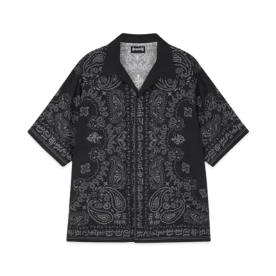 SUPPLIER Bandana Open Collar Shirt "Black"